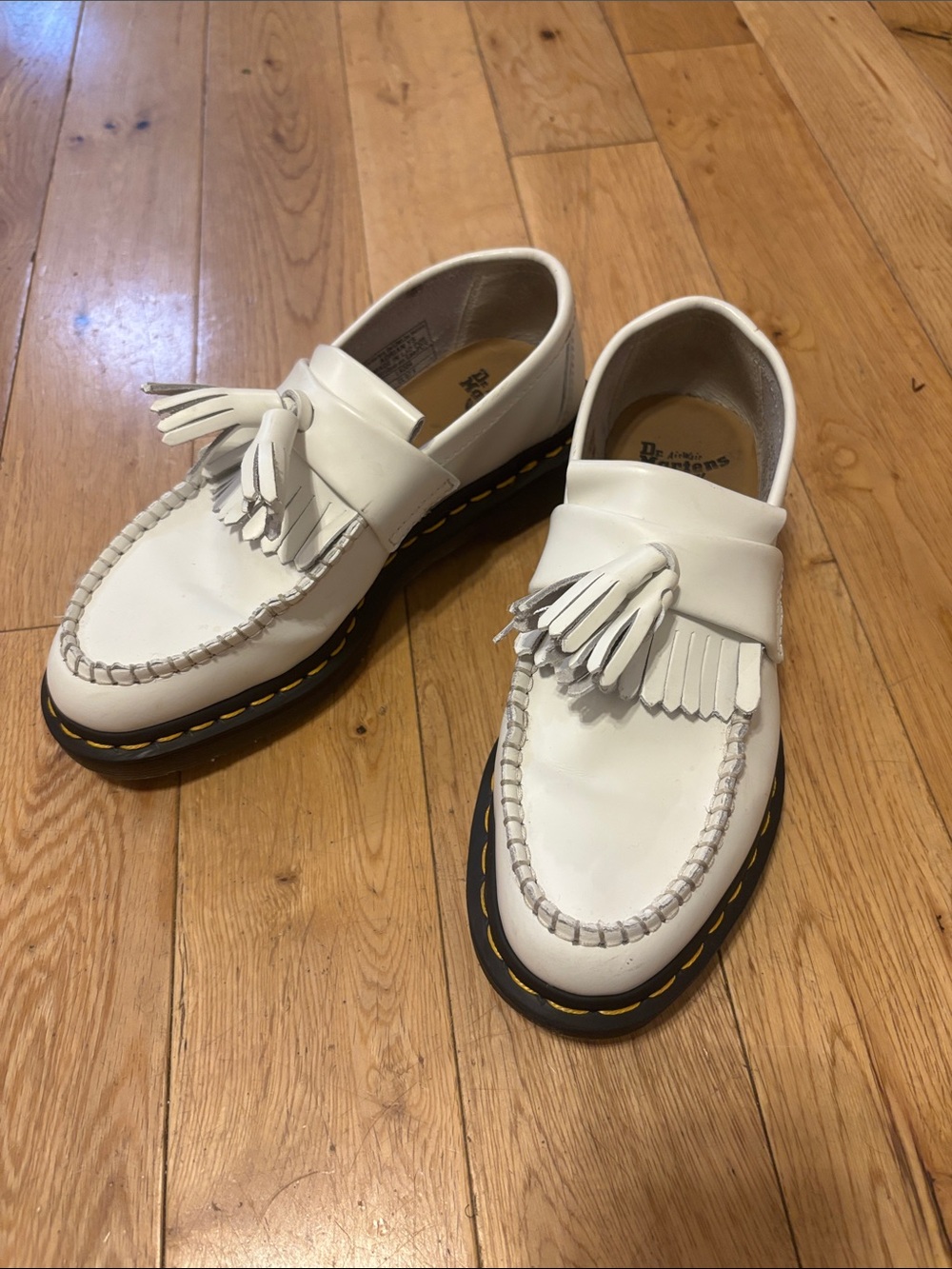 Dr. Martens White Adrian Tassel Loafers in US 6 (UK 4)
